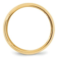14k жълто златово пръстенна лента Сватбена скосена комфорт на скосения ръб годни размери 10