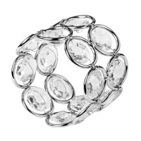PC, 1,5 кристален пръстен на салфетки - сребро за сватбени приеми, бебешки душове, вечери, годишнини, булчински душове