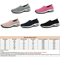 Tenmi женски чорапи маратонки се приплъзвайте върху обувки за ходене мрежести ежедневни обувки плета горни дами леки дишащо розово 5.5