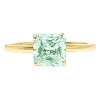 2.0ct asscher cut зелено симулиран диамант 14k жълто злато годишнина годежен пръстен размер 8.75