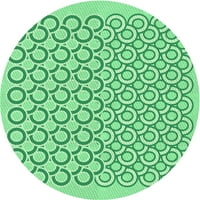 Ahgly Company Indoor Round Marveded Dragon Green Area Rugs, 4 'Round