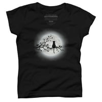 The Cat and the Moon Girls Ocean Blue Graphic Tee - Дизайн от хора
