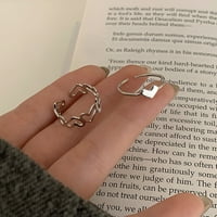 Waroomhouse Finger Ring Cuklow Out Plating Heart Jewelry Отваряне Регулируем пръстен Валентин ден подарък