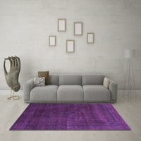 Ahgly Company Indoor Round Abstract Purple Modern Area Rugs, 3 'кръг