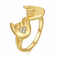 Любовни пръстени за подписки за жени - Новост на сърцето Форма ретро сплав пръстени бижута Доставка за подаръци Злато, размер: 10