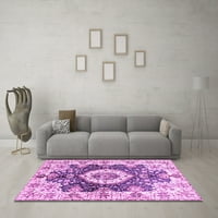 Ahgly Company Indoor Rectangle Abstract Purple Modern Area Rugs, 7 '9'