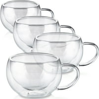 Teabloom Modern Classic® Двойни стени чаши - изолирани стъклени чаши - 6oz 200ml