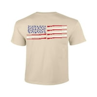 Droppin Drake Southern Apparel American Duck Flag Мъжки тениска с тениска графичен тройник-пясък-малки