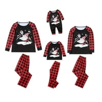 Коледно семейство съвпадение на пижами комплекти Санта печат върхове Плирани панталони коледни спални дрехи празнични дрехи Jammies PJS облекло