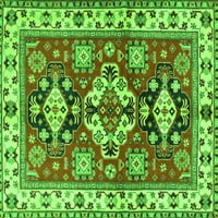 Ahgly Company Indoor Square Persian Green Traditional Area Rugs, 8 'квадрат