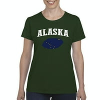 Нормално е скучно - дамска тениска с къс ръкав, до женски размер 3XL - флаг на Аляска