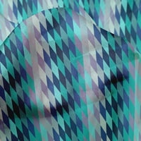 OneOone Silk Tabby Arctic Blue Fabric Argyle Check Fabric за шиене на отпечатана занаятчийска тъкан край двора широк