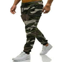 Eleluny Men's Camo Sports Cargo Pants Combat Trowers Baggy ежедневни фитнес дъна на армията зелено s