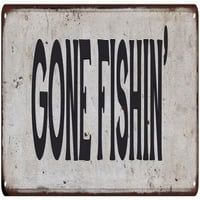 Fishin 'Vintage Look Rustic Metal Sign Chic Retro 206180035114