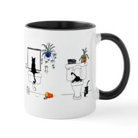 Cafepress - Две котки в чашата за баня - чаша за керамична чаша - новост за чаена чаша за кафе