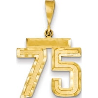 14k жълто злато средно диамантен номер чар, направен в САЩ MN75