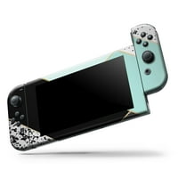 Design Skinz - Съвместим с Nintendo Switch Lite - Кожен стих, който се надрасква с устойчив на винил, минималистичен мента и златен райе V1