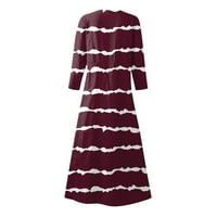 Рокли за жени Clearance Дамски модни ежедневни удобни отпечатани джобни рокли с ръкав xl