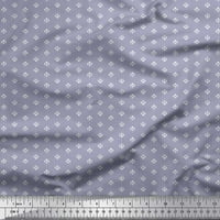 Soimoi Rayon Fabric Dot & Ikat Малък мотив, който се размива от печатната тъкан край двора