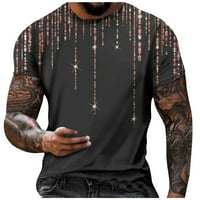 Мъжки ризи Просвет плюс размер небрежен кръгъл врат пуловер тениска с къси ръкави върхове