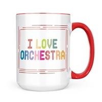 Neonblond обичам оркестър, цветен подарък за халба за любители на чай за кафе