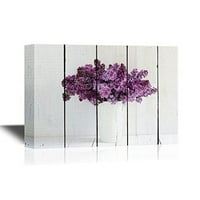 СТЕНА - Платно изкуство на стена - букет от красиви пролетни цветя от люляк във ваза - галерия опаковка модерно домашно изкуство