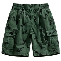 Ecqkame Menes Cargo Shorts Clearance Мъжки лято на открито ежедневно имат джобове теглене спортни шорти панталони зелени s