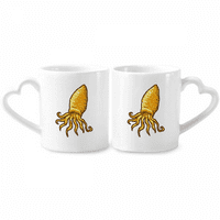 Жълт октопод морски живот модел двойка порцеланов комплект CERAC LOVER CUP HARNER