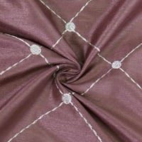 Начало меки неща Doris Diamond Embroidery Fau Silk Curtain Set - Dusty Purple - 60 84