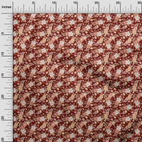 OneOone Cotton Jersey Maroon Flab Floral Shiping Material Print Fabric край двора
