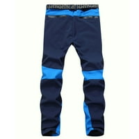 Мъжки панталони Мъжки цветен блок панталони туристически панталони ветровити работни панталони топли панталони с джобове на открито фитнес панталонни панталони синьо + xxl