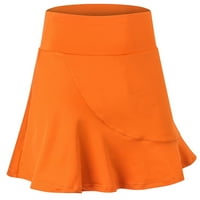 Летни рокли Сладки женски активно облекло мини фалшиви тренировки от две части, работеща с фитнес пола оранжева за жени