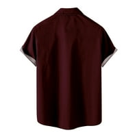 Qiaocaity мъже ризи лятни ежедневни бутони с копче поло ризи, които не са позициониращи модни отпечатани отпечатани якички плаж блуза кръгло деколте с къси ръкави, спестявания просвет
