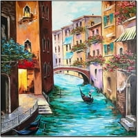 Големи венотесни маслени живописни градове на стена изкуство Венеция Канал Средиземноморски стена Арт Декорация Платно