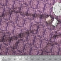Soimoi Purple Modal Satin Fabric Brush Stroke Abstract Print Fabric край двора