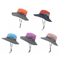 Женска шапка за хвощ слънчева шапка на открито UV защита сгъваем широк ръчен плажен риболовен шапка, синьо сиво