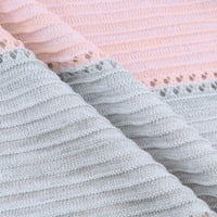 Летни пуловери за жени райета с теглене с дълъг ръкав цветен блок плета V врат жилетка графичен пуловер с качулка плаж качулка розово m
