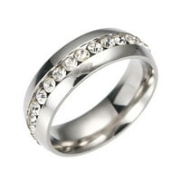 Клирънс под $ Cotonie Unise неръждаема стомана Пръстени симулирани диамантен пръстен за мъже и жени Пълен диамантен двойка пръстен