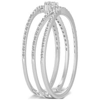 Фини бижута стерлингов сребърен диамантен клъстер пръстен, размер 9.5