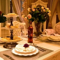 Червена розова форма кърпа за кърпа за салфетка с сватба на хотелската маса декор за хотел декор метал златна салфетка притежател