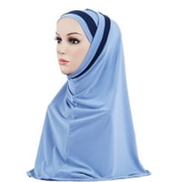 Хиджаб Двоен приплъзващ се приплъзване на шал, издърпайте креп удобни главни букви за отдих ваканция ежедневна шапка ежедневна шапка