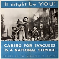 Евакуация като национална служба - Печат на плакати от плакати от Мери Еванс Библиотека на библиотека на диблиории на Auctions Limited
