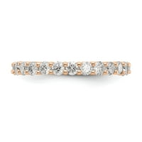 14k розово златово пръстенна лента Eternity Diamond Round 1.5ct Споделен prong размер 8