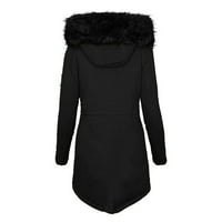 Топлината отговаря на стила Himiway Winter Fashion Trends Fashion Solid Women Небрежно по -дебела зима тънка палто оалцел черно s