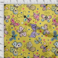 OneOone Velvet Yellow Fabric Butterflies Craft Projects Decor Fabric Отпечатани от двора Wide-QJ
