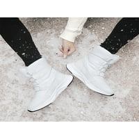 Eloshman Womens Snow Boots Comfort Зимна обувка плюшена облицована водоустойчива ботуша на открито студено време Средния телешки топли обувки Неплъзгащи се туристически ботуши Уайт 8