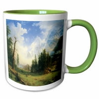 3Drose Mountain Landscape от Albert Bierstadt American West - Две тонална зелена чаша, 11 -унция