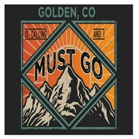 Златен Колорадо 9x Сувенирен знак за дърво с рамка трябва да се проектира