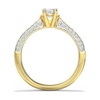 2. CT зашеметяващ кръг на естествени сватбени пръстени на Moissanite Diamond за жени солидни 14k жълто злато