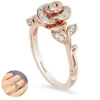 Wisfunlly Rose Gold Ring US Размер 10, Моден розов цветна годежен пръстен, годишнина на Свети Валентин Розов пръстен